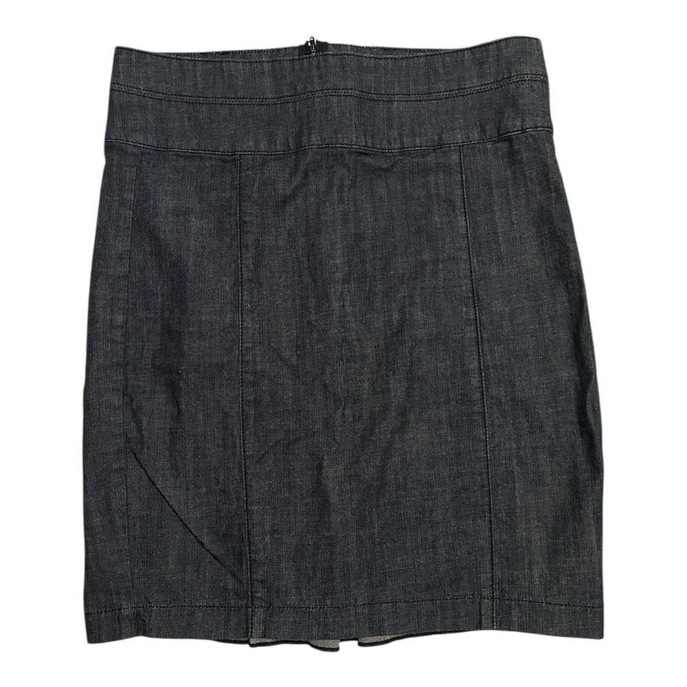 Vintage Guess Denim Mini Skirt Ruffle Hem Pencil Dark Wash 29 Y2K Indie Sleaze